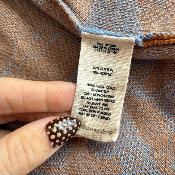 Soft Surroundings Brown Blue Floral Cardigan Sweater Duster XS - Picture 8 of 10